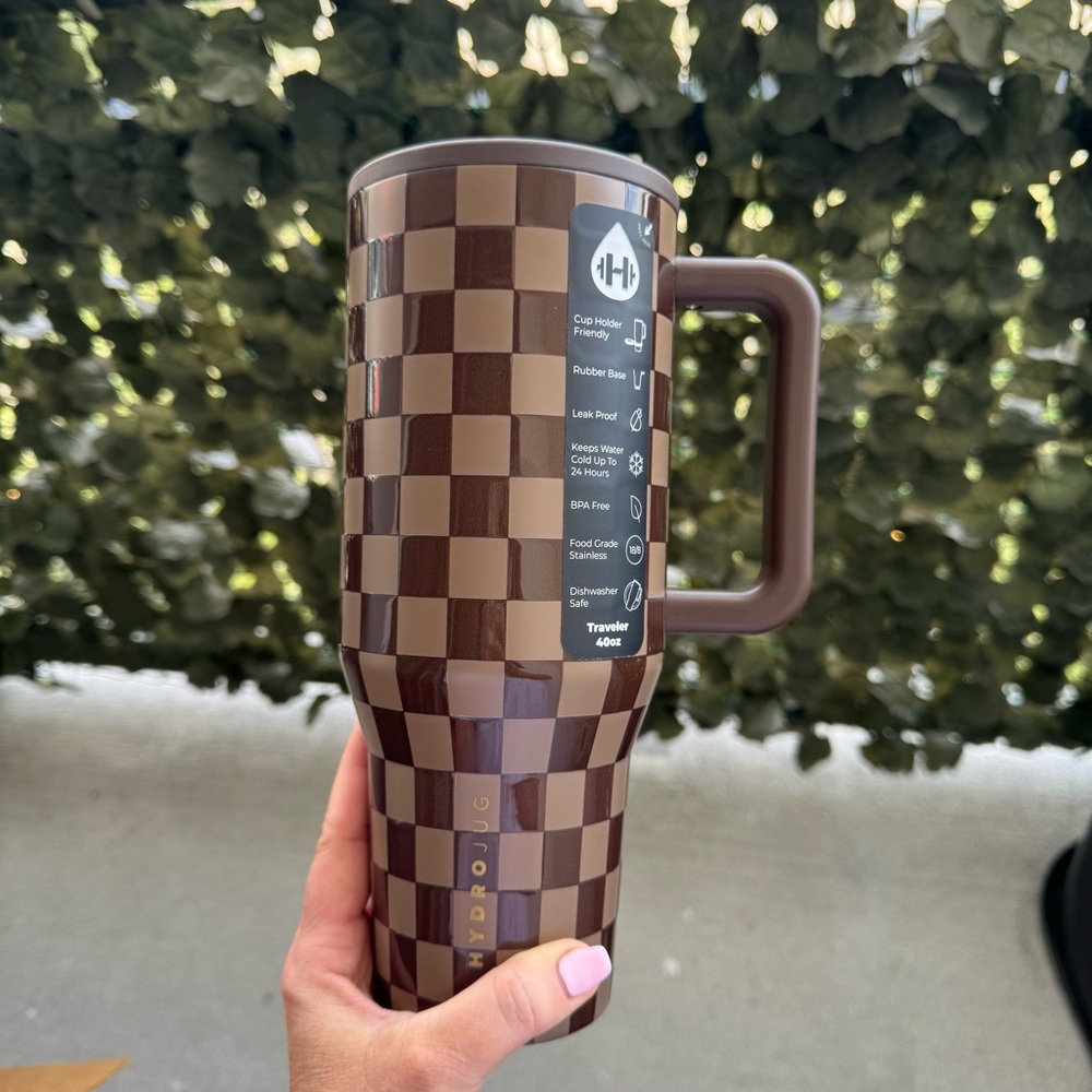 BNIB Hydrojug Autumn Checkers gorgeous 40 oz Traveler